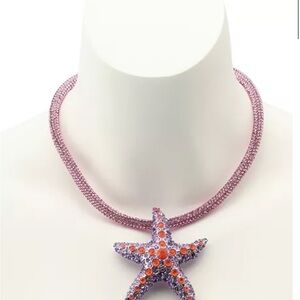 Betsey Johnson Purple and Pink Starfish Pendant Necklace